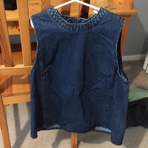 Denim sleeveless top